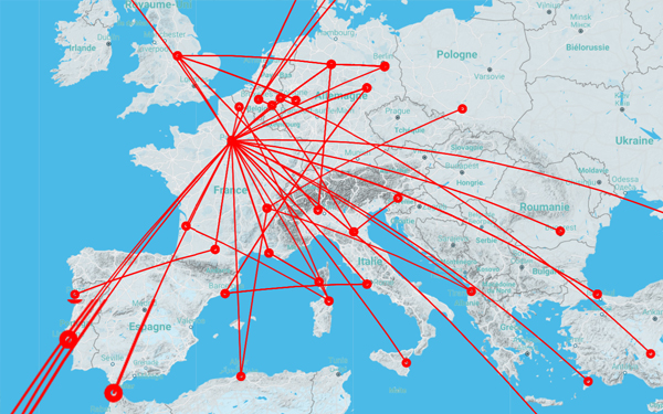 Aérodromes visités